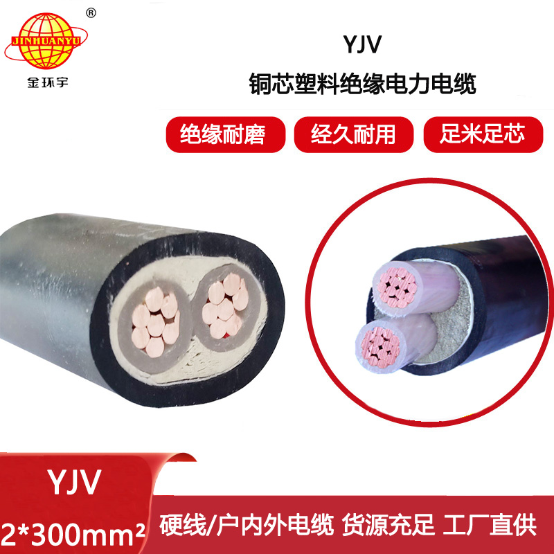 金環(huán)宇電線電纜 YJV 2x300平方 低壓電纜yjv 深圳電力電纜